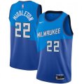 Milwaukee Bucks #22 Khris Middleton Nike Blue 2020-21 Swingman Player Jersey