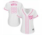 Women's Washington Nationals #28 Jayson Werth Replica White Fashion Cool Base Baseball Jersey