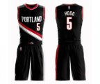 Portland Trail Blazers #5 Rodney Hood Swingman Black Basketball Suit Jersey - Icon Edition