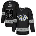 Nashville Predators #59 Roman Josi Authentic Black Team Logo Fashion NHL Jersey