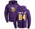 Minnesota Vikings #84 Irv Smith Jr. Purple Name & Number Logo Pullover Hoodie