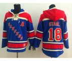 New York Rangers #18 Marc staal blue[pullover hooded sweatshirt][patch A]
