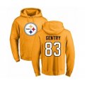 Pittsburgh Steelers #83 Zach Gentry Gold Name & Number Logo Pullover Hoodie