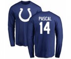 Indianapolis Colts #14 Zach Pascal Royal Blue Name & Number Logo Long Sleeve T-Shirt