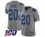 Indianapolis Colts #20 Jordan Wilkins Limited Gray Inverted Legend 100th Season Football Jersey