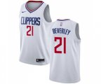 Los Angeles Clippers #21 Patrick Beverley Authentic White Basketball Jersey - Association Edition