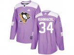 Adidas Pittsburgh Penguins #34 Tom Kuhnhackl Purple Authentic Fights Cancer Stitched NHL Jersey