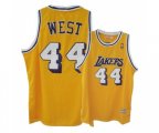 Los Angeles Lakers #44 Jerry West Authentic Gold Throwback Basketball Jersey