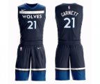Minnesota Timberwolves #21 Kevin Garnett Swingman Navy Blue Basketball Suit Jersey - Icon Edition
