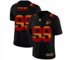 Washington Redskins #99 Chase Young Men's Black Red Orange Stripe Vapor Limited NFL Jersey