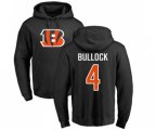Cincinnati Bengals #4 Randy Bullock Black Name & Number LogoPullover Hoodie