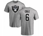 Oakland Raiders #6 A.J. Cole Ash Name & Number Logo T-Shirt