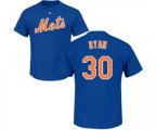 New York Mets #30 Nolan Ryan Replica Blue Home Cool Base Baseball T-Shirt