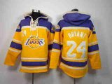 Llos Angeles Lakers #24 Kobe Bryant purple-yellow[pullover hooded sweatshirt]