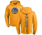 Golden State Warriors #34 Shaun Livingston Gold One Color Backer Pullover Hoodie