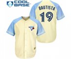 Toronto Blue Jays #19 Jose Bautista Authentic Cream Exclusive Vintage Cool Base Baseball Jersey