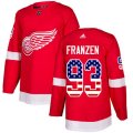 Detroit Red Wings #93 Johan Franzen Authentic Red USA Flag Fashion NHL Jersey