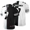San Francisco 49ers #7 Colin Kaepernick Black White Limited Split Fashion Football Jersey