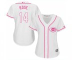 Women's Cincinnati Reds #14 Pete Rose Replica White Fashion Cool Base Baseball Jersey