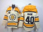 nhl jerseys boston bruins #40 rask yellow-cream[pullover hooded sweatshirt] [patch A]