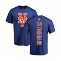 New York Mets #34 Noah Syndergaard Royal Blue Backer T-Shirt