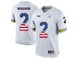 2016 US Flag Fashion-2016 Men's Jordan Brand Michigan Wolverines Charles Woodson #2 College Football Limited Jersey - White