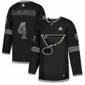 St. Louis Blues #4 Carl Gunnarsson Black Authentic Classic Stitched NHL Jersey