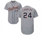 Detroit Tigers #24 Miguel Cabrera Grey Road Flex Base Authentic Collection Baseball Jersey