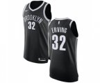 Brooklyn Nets #32 Julius Erving Authentic Black Road Basketball Jersey - Icon Edition