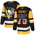Pittsburgh Penguins #75 Ryan Reaves Authentic Black USA Flag Fashion NHL Jersey