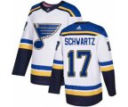 St. Louis Blues #17 Jaden Schwartz White Road Stitched Hockey Jersey