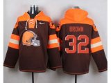 Cleverland Browns #32 Jim Brown Brown Player Pullover NFL Hoodie