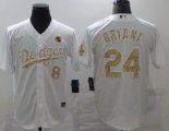 Nike Mlb Los Angeles Dodgers Kobe Bryant White Fashion Version Jerseys