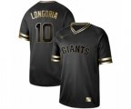 San Francisco Giants #10 Evan Longoria Authentic Black Gold Fashion Baseball Jersey