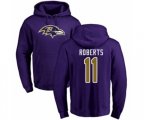 Baltimore Ravens #11 Seth Roberts Purple Name & Number Logo Pullover Hoodie