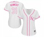 Women's Kansas City Royals #31 Ian Kennedy Authentic White Fashion Cool Base Baseball Jersey