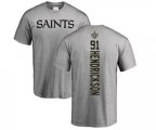 New Orleans Saints #91 Trey Hendrickson Ash Backer T-Shirt