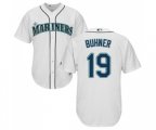 Seattle Mariners #19 Jay Buhner Replica White Home Cool Base Baseball Jersey