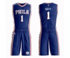 Philadelphia 76ers #1 Mike Scott Swingman Blue Basketball Suit Jersey - Icon Edition