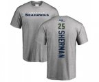 Seattle Seahawks #25 Richard Sherman Ash Backer T-Shirt