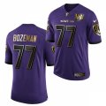 Baltimore Ravens #77 Bradley Bozeman Nike Purple 25th Anniversary Speed Machine Golden Limited Jersey