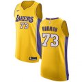 Los Angeles Lakers #73 Dennis Rodman Authentic Gold Home NBA Jersey - Icon Edition