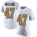 New Orleans Saints #47 Alex Anzalone White Rush Pride Name & Number T-Shirt