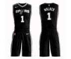 San Antonio Spurs #1 Lonnie Walker Swingman Black Basketball Suit Jersey - Icon Edition