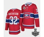 Montreal Canadiens #32 Erik Gustafsson Red Home Authentic 2021 NHL Stanley Cup Final Patch Jersey