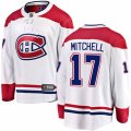 Montreal Canadiens #17 Torrey Mitchell Authentic White Away Fanatics Branded Breakaway NHL Jersey