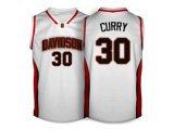 Men's Davidson Wildcat Stephen Curry 30 College Basketball Jerseys - White