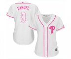 Women's Philadelphia Phillies #8 Juan Samuel Authentic White Fashion Cool Base Baseball Jersey