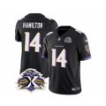 Baltimore Ravens #14 Kyle Hamilton Black 2023 F.U.S.E Throwback Vapor Limited Stitched Jersey