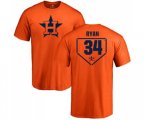 Houston Astros #34 Nolan Ryan Orange RBI T-Shirt